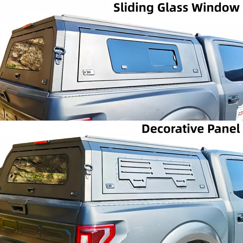 For 2025 2026 Chevrolet Silverado EV Ute Tray Bed Cap Chevy Pickup Camper Truck Topper Steel&Aluminum Hardtop Canopy view 3