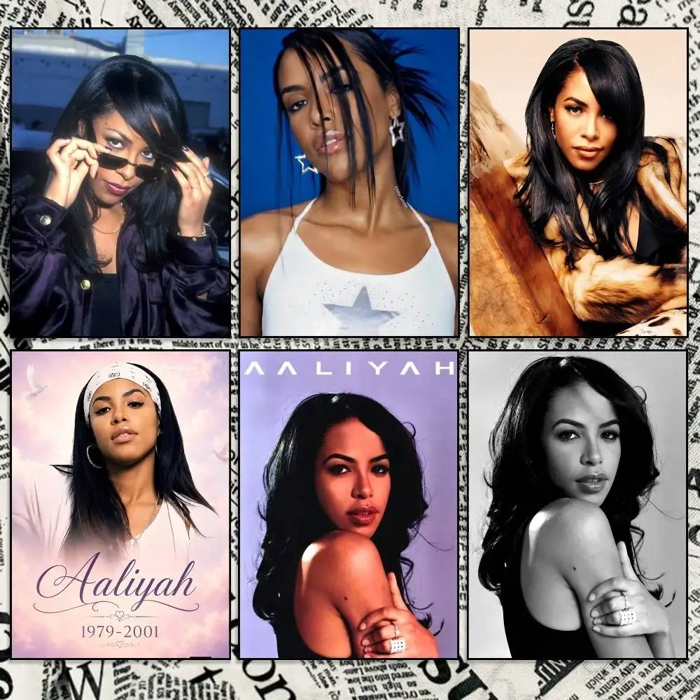 Baby Girl A-Aaliyah 90S-POP  Poster High Quality Dorm Living Room Aesthetic Wall Decoration Painting Stickers Gift