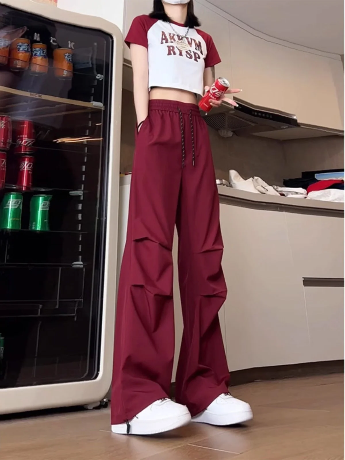 Pantalones finos de verano para hombre color vino tinto Pantalones de escalada paracaidista seco Qui de alta sensación Escalada de montaña al aire libre de moda W...