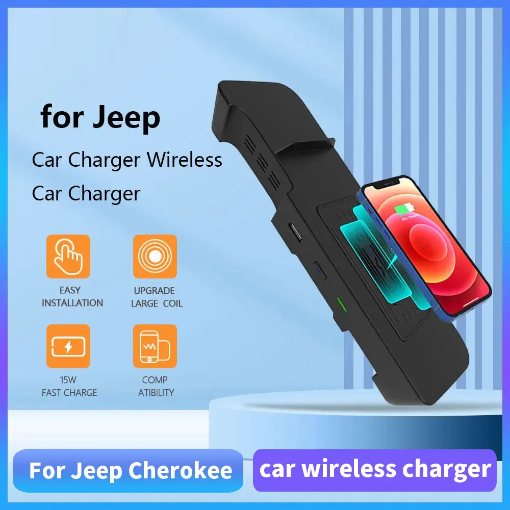 

XRNKEY Wireless Wireless Charger for Jeep Cherokee 2023 2019-2022 with USB Port, Wireless Phone Charging Pad for Cherokee Ac