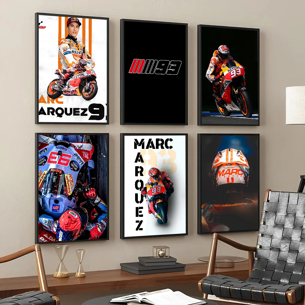 M-Marc M-Marquez  Poster Self-adhesive Art Waterproof Paper Sticker Coffee House Bar Room Wall Decor