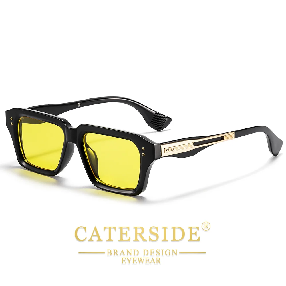 CATERSIDE Neue quadratische Sonnenbrille für Herren, Premium-PC-Rahmen mit Metallbügel, UV400, für Damen, Retro-Mode, Fahrdekoration, Brillen – Detail 27