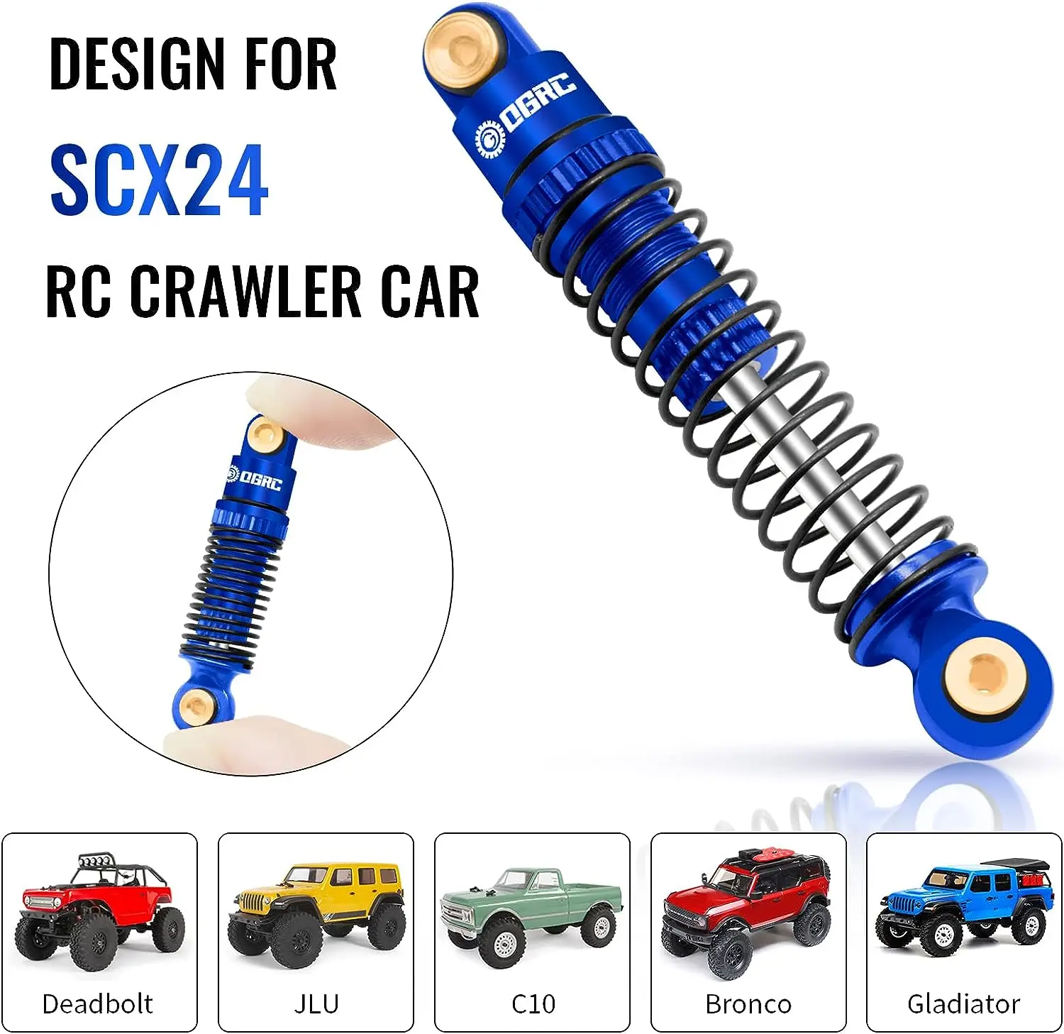 Esilun RC Absorber Oil Threaded Damper Aluminum Front&Rear Shocks for Axial SCX24 C10 JLU Deadbolt Gladiator Bronco Upgrade Part