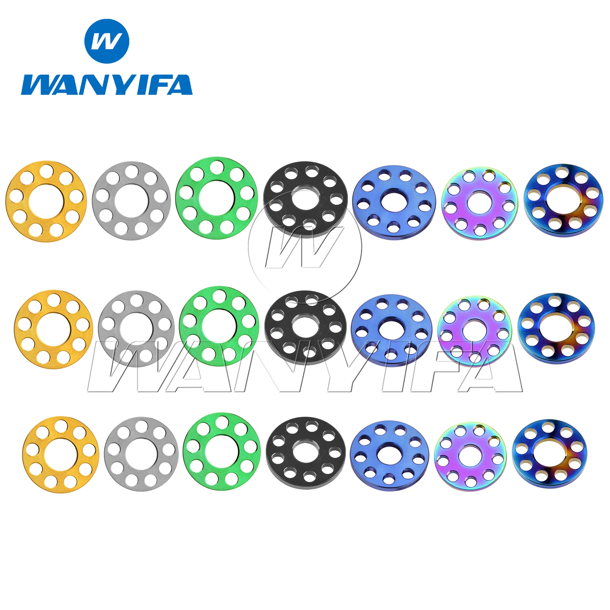 

Wanyifa Titanium Drilled Spacer Gaskets M6/M8/M10 9 Porous Nine Holes Washers for Motorcycle Part Accessory
