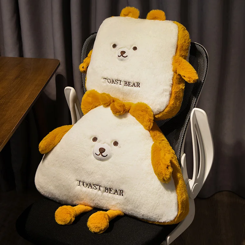 

Kawaii Toast Bear Plush Toys Triangle Square Bread Plushie Pillow Stuffed Soft Sofa Chair Cushion for Girlfriend Birthday Gift