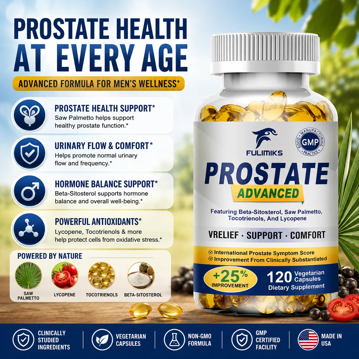 

Prostate Advanced, with Lycopene, Beta-Sitosterol, Maintain Healthy Prostate Size, Urinary Flow & Bladder Health