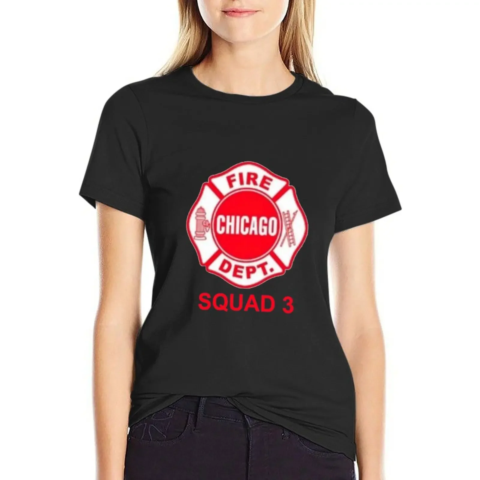 

Chicago Fire Squad 3 T-Shirt animal print quick-drying plus size tops tops t shirts for Womens