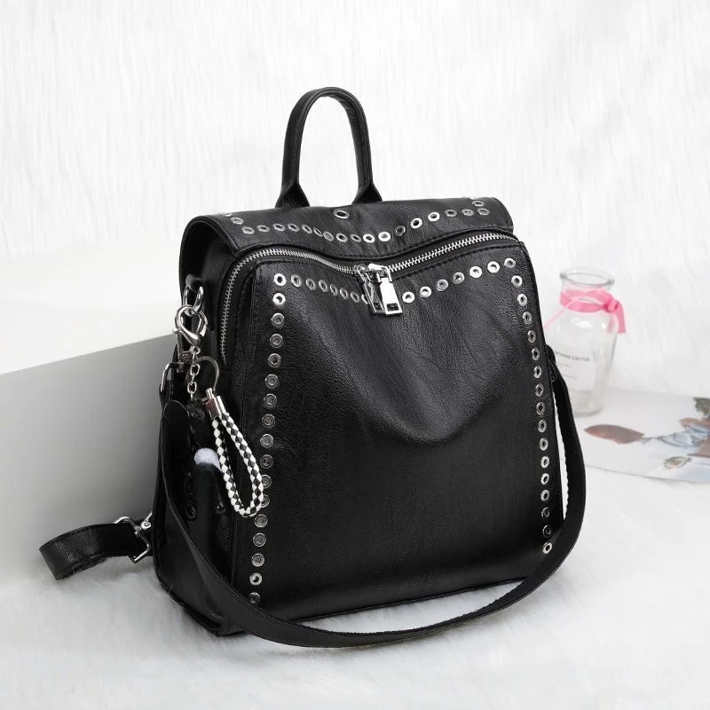 High Quality Bag 2026 New Korean Version Fashion Backpack Casual Large Capacity Travel Backpack Versatile Soft Leather Schoolbag