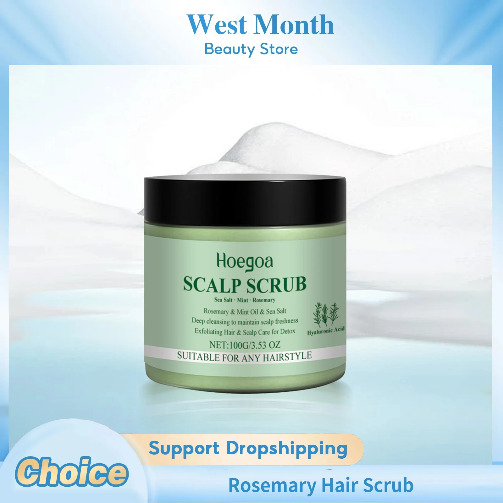 

Rosemary Scalp Scrub Deep Cleansing Oil Control Scalp Treatment Strengthen Hair Roots Nourishing Soothing Refreshing Scalp Scrub