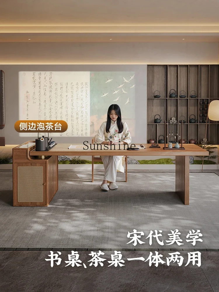 YSolid wood new Chinese desk integrated dual-purpose business reception