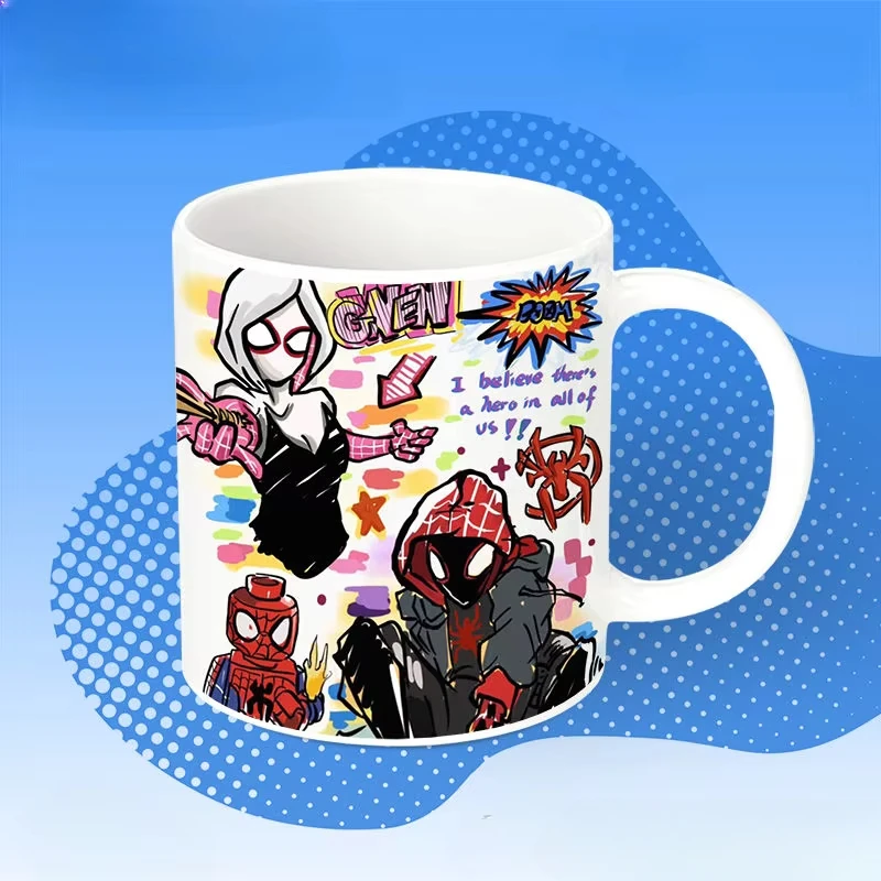 Marvel The Avengers Spiderman Anime movies Creative Cartoon Print Home Ceramic Mug Office Milk Coffee Cup Couple Holiday Gift