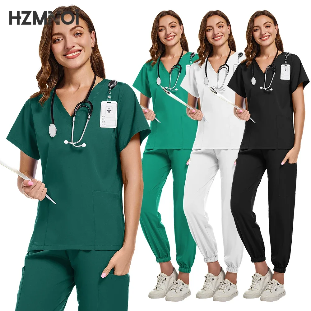 

Wholesale Sales Doctor Nurse Scrubs Set Medical Uniforms Women Jogger Set Hospital Accessories Operating Room Surgical Workwear