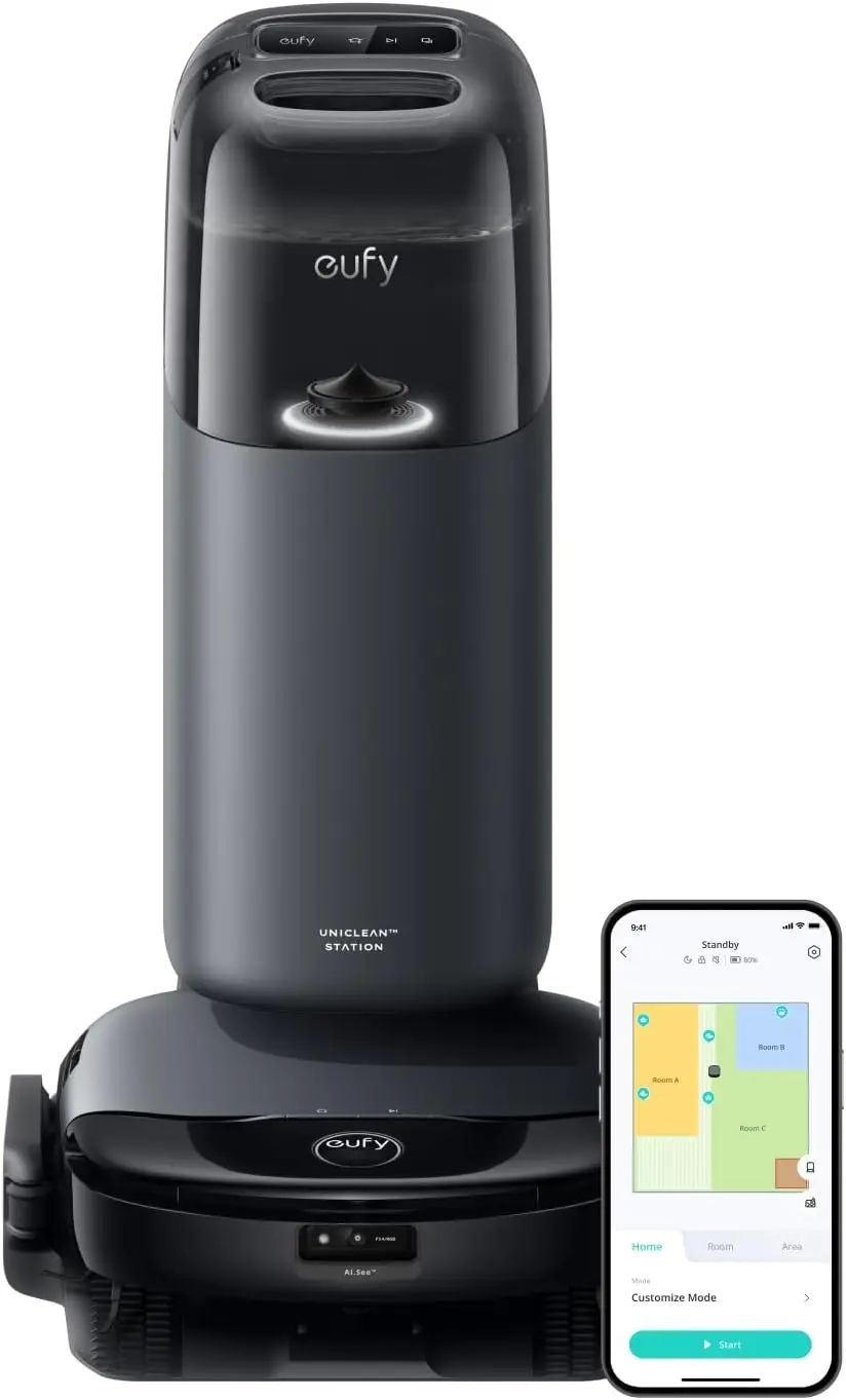 

S1 with All-in-One Station, HydroJet Robot Vacuum and Mop Combo, 8,000 Pa Suction, Smart Obstacle Avoidance