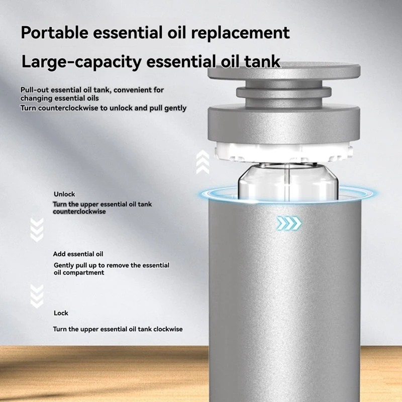 Diffuser Aromaterapi Tanpa Air 120ml dengan BT & Remote Control,(AS),A