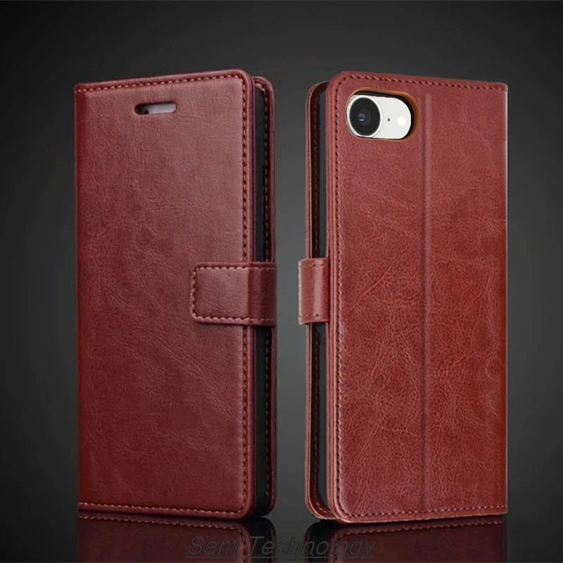 

Card Holder Cover Case for Apple iPhone 16e Pu Leather Flip Cover Retro Wallet Phone Case Business Capa Fundas Coque