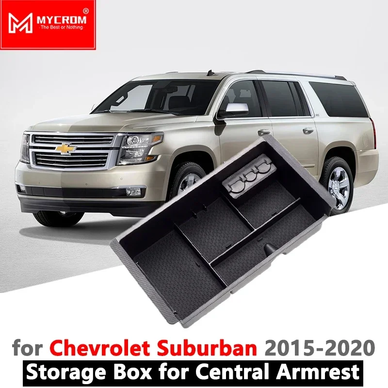 Armrest Box  Car Organizer Accessories   Suburban 2015 2016 2017 2018 2019 2020 Stowing Tidying Chevy Styling