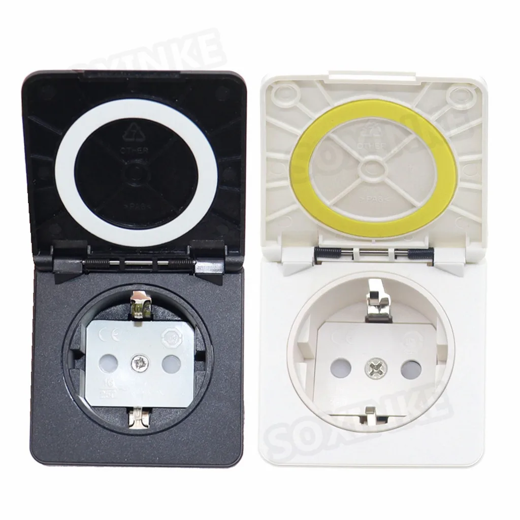 Germany Waterproof Industrial Socket AC Power Socket AU Concealed Plug Electrical Waterproof Cover Power Connector Safety Socket