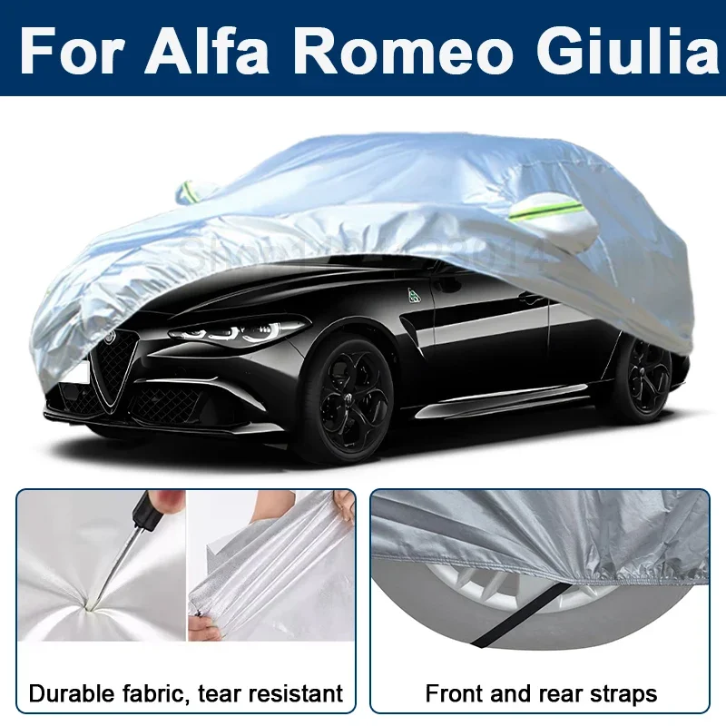 

Outdoor Full Car Cover For Alfa Romeo Giulia with Reflective Strips Waterproof Snowproof Dustproof UV Protection Auto Accessory