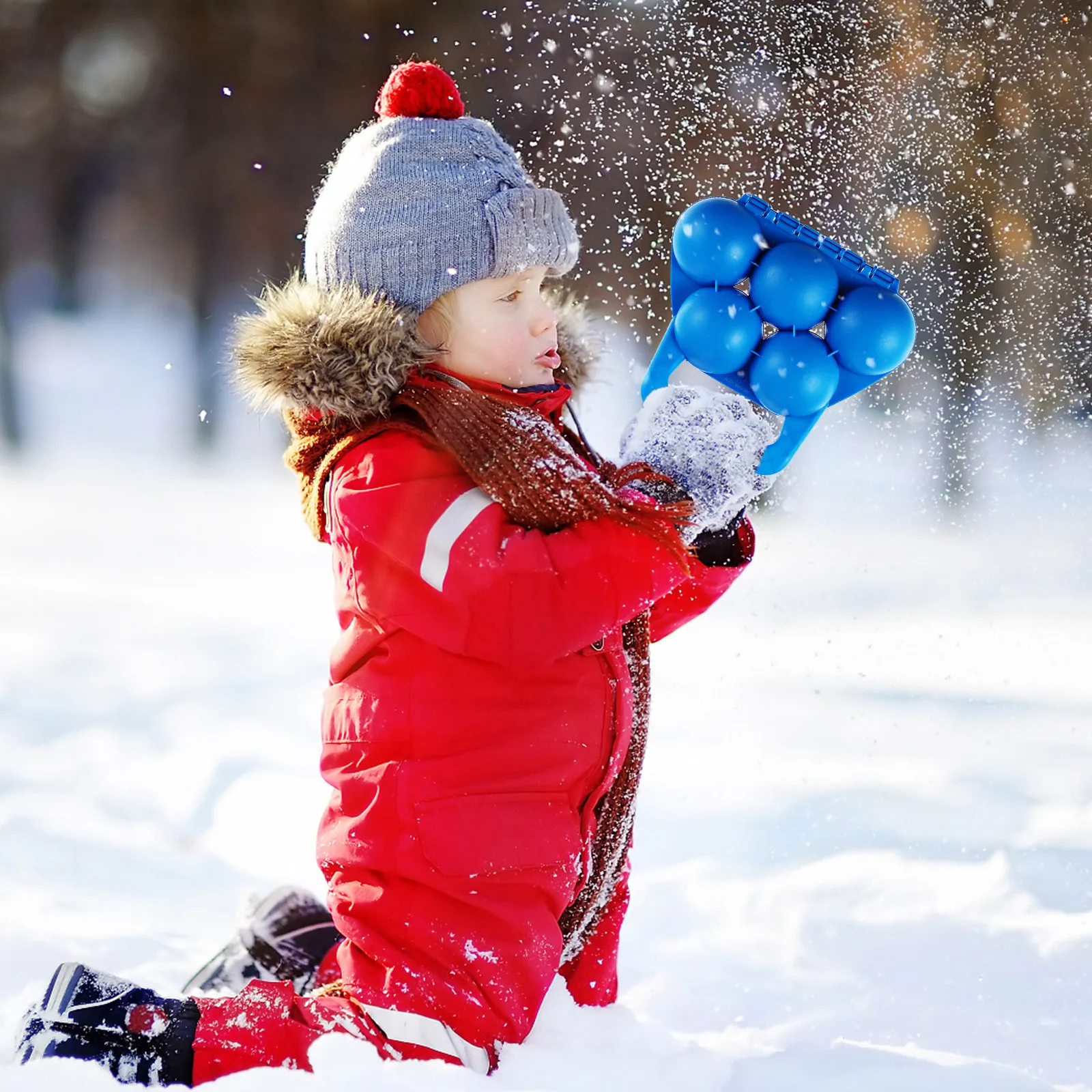 

Набор из 2-х зимних форм для быстрого изготовления 5 шариков, с эргономичной ручкой, нескользящий, морозостойкий, для улицы, для детей