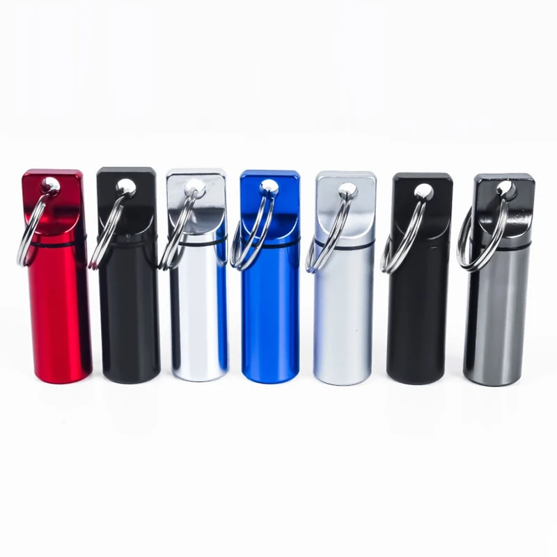 Flat Head Circular Aluminum Alloy Cartridge Waterproof Sealed Storage Aluminum Bottle