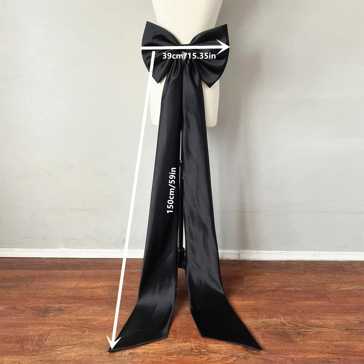 White satin bow bridal accessory train veil long wedding minimalist high-end waist accessory multiple colours