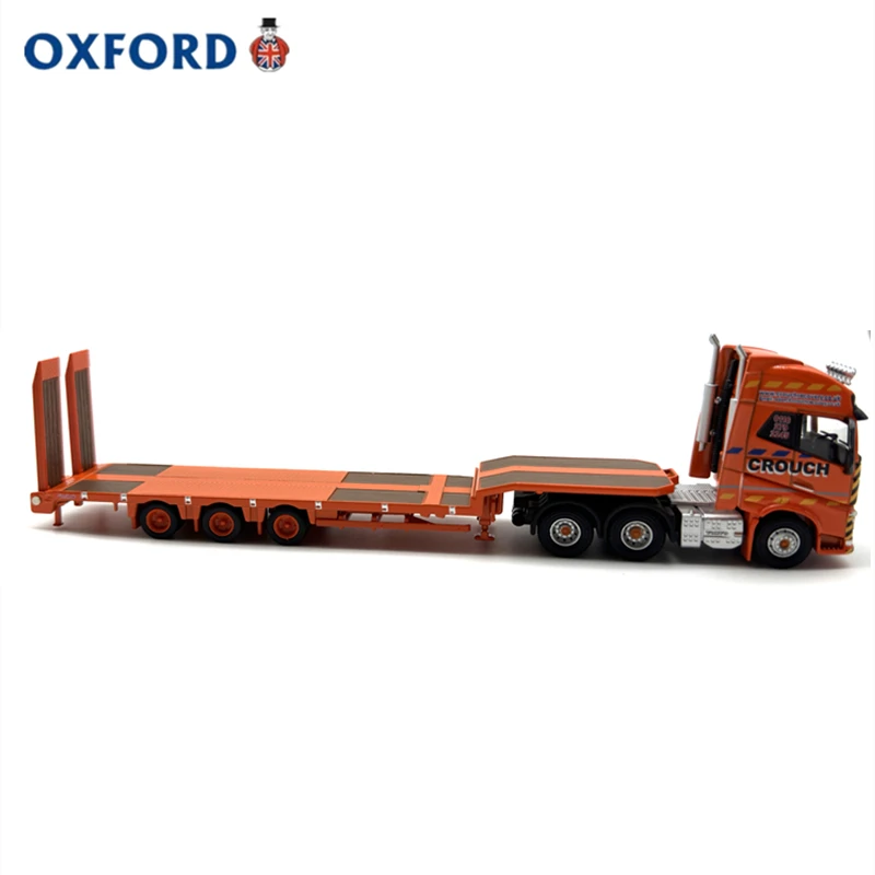 Diecast 1:76 Scale OXFORD Volvo FH4GXL Semi-low Trailer Truck Alloy Simulation Car Model Collectible Toy Gift Souvenir Display