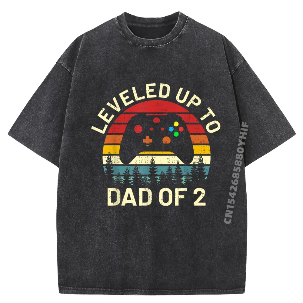 

Заравниваемый в папе из 2-х видеогеймеров, забавные игровые футболки Two Daddy, мужская одежда, стираная рубашка в стиле ретро, эстетичная