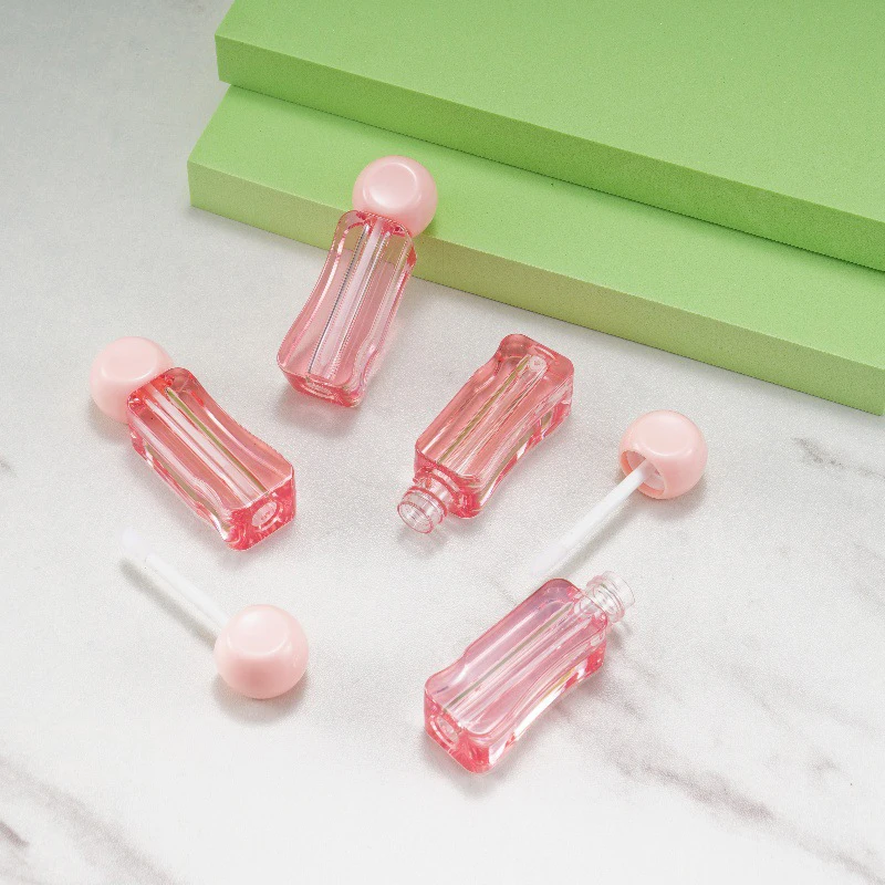 1Pc 3ml Pink Irregular Shaped Lip Gloss Bottle Plastic Refillable Bottles Liquid Lipstick Container Lipgloss Sample Empty Bottle