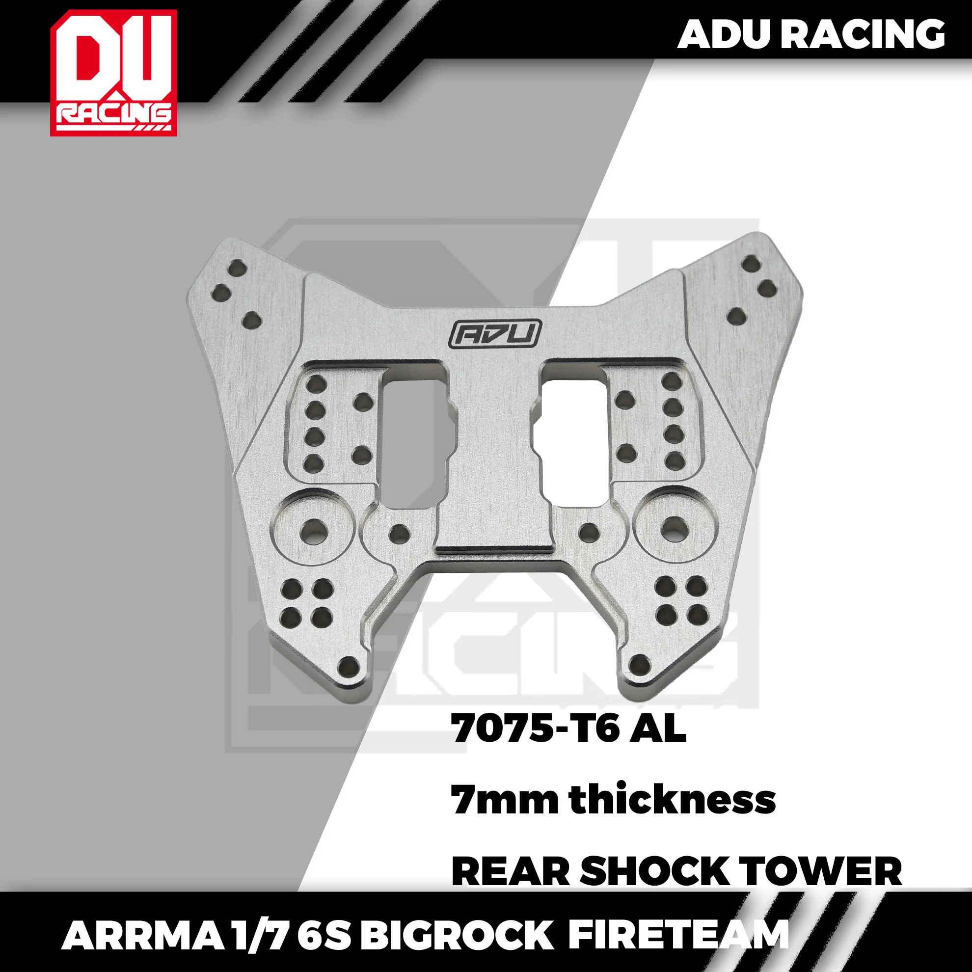 ADU Racing REAR SHOCK TOWER CNC 7075-T6 ALUMINUM FOR ARRMA 6S BIGROCK FIRETEAM