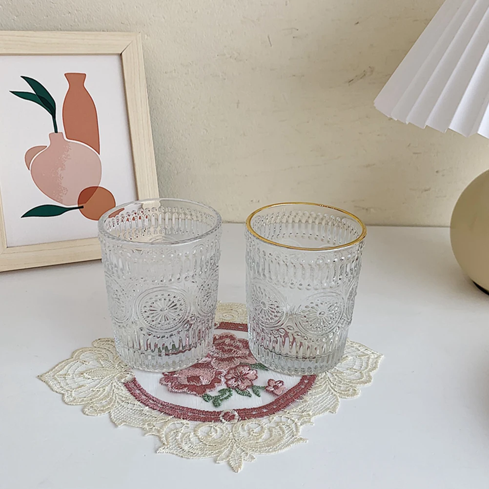 

4Pcs Flower Embroidered Mats Lace Table Mats Reusable Washable Coasters for Thanksgiving Christmas Valentine's Day Use