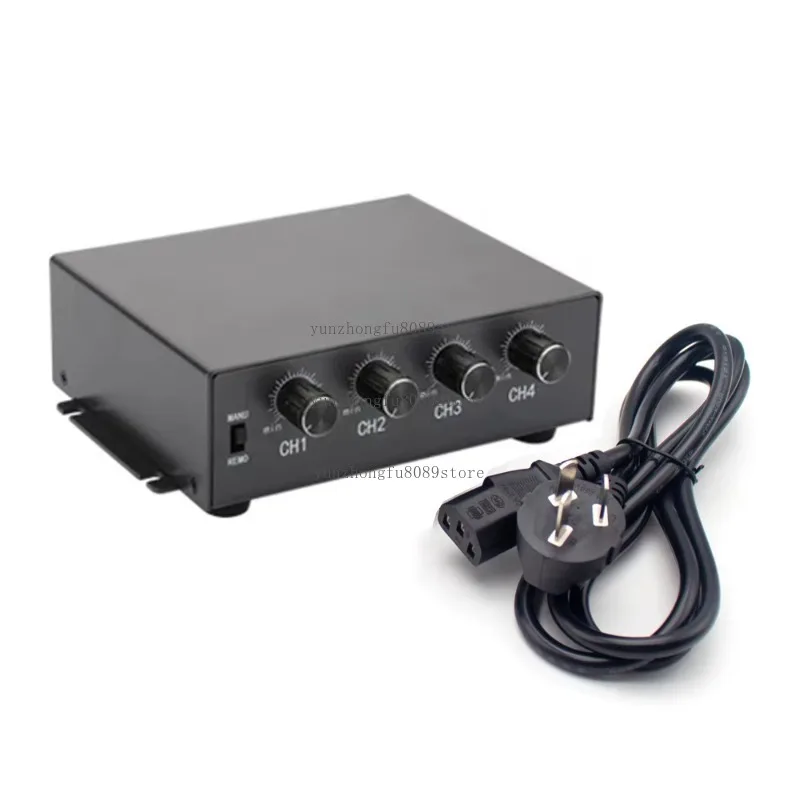 4-Channel Industrial Analog Light Source Controller, 24V Stepless Brightness Adjuster with Trigger