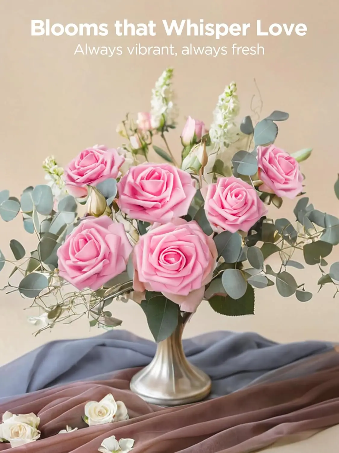 25 Stück Künstliche Blumen aus PE-Schaum, Rosen für Festivals, Hochzeiten, Brautsträuße, Kränze, Heimdekoration, Garten, Tisch, Raumdekoration, Zubehör – Detail 7