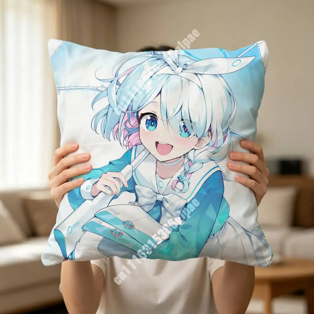 Blue Archive Arona Plana Anime Girl Printed Pillow Cover Sofa Couch Bedroom Cinema Home Theater Decoration