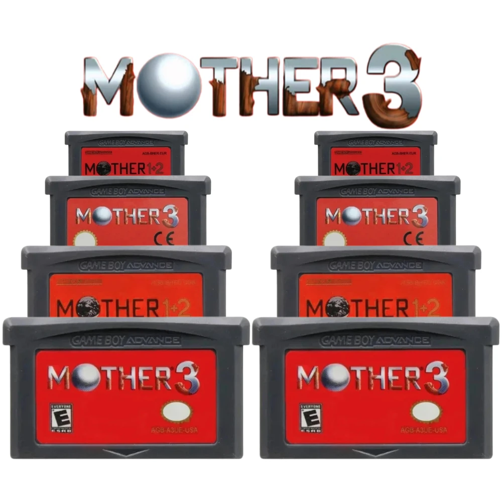 Mother 1-3 Series GBA Game Card Cartridge 32-Bit Video Game Console Card Mother 1 2 3 Gray Shell for GBA NDS Classic Game