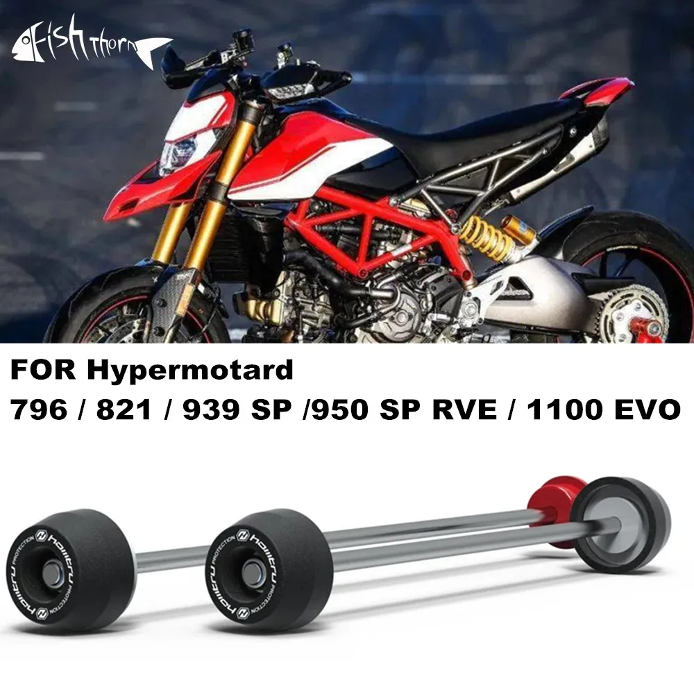 

Motorcycle Front & Rear Axle Fork Crash Sliders Wheel Protection For Ducati Hypermotard 796 821 939 SP 950 SP RVE 1100 EVO