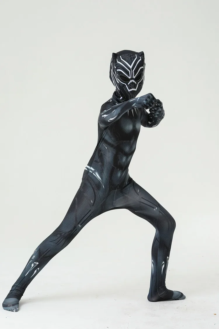 Anime Superhero Black Kids Panther Men Boys tute per adulti bambini Panther Cosplay Costume di Halloween body Dress Up New