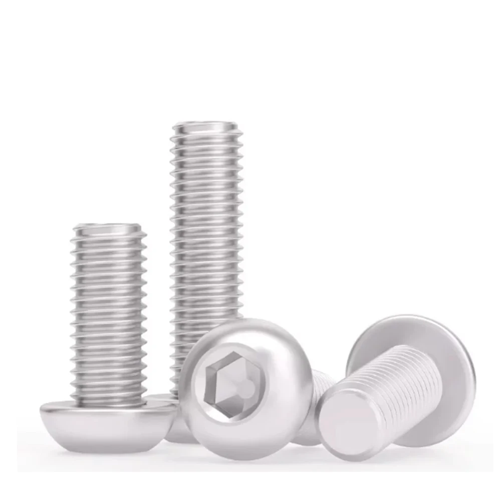 6061 Aluminum Alloy Hex Socket Button Head Screw M3 M4 M5 M6 M8 Allen Round Mushroom Head Machine Bolt Metric Fastener