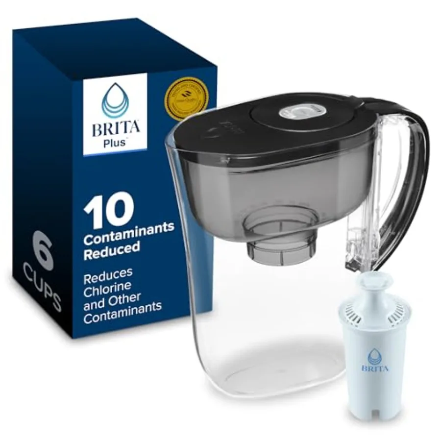 

Small 6 Cup Water Filter Pitcher, 1 Plus Filter, Metro, Package May Vary