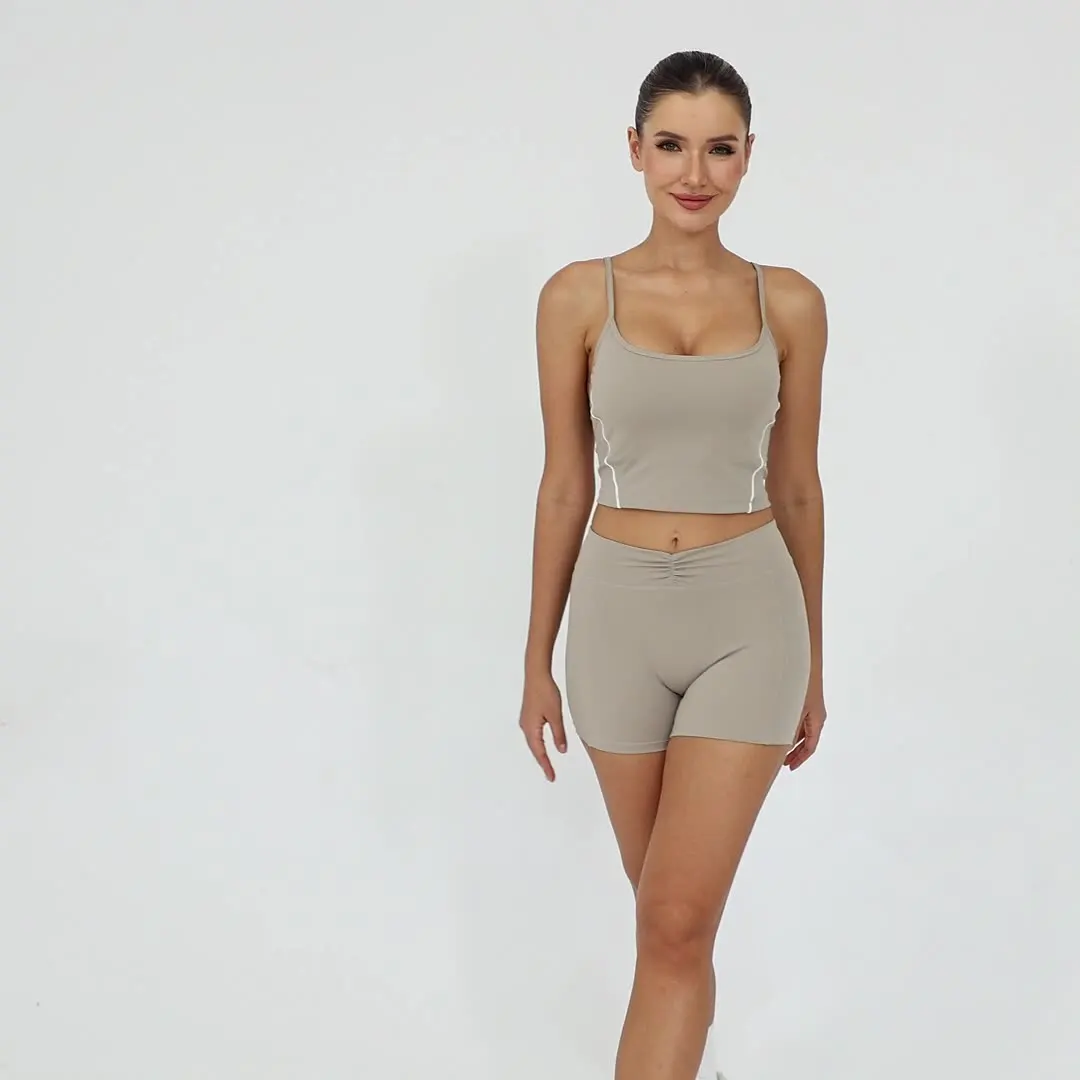 

Women's Sports 2 Piece Set Tight-Fitting Beautiful Back Yoga Outfit Set Tummy Control Hip Lift Outdoor Running Sports Gym Sets