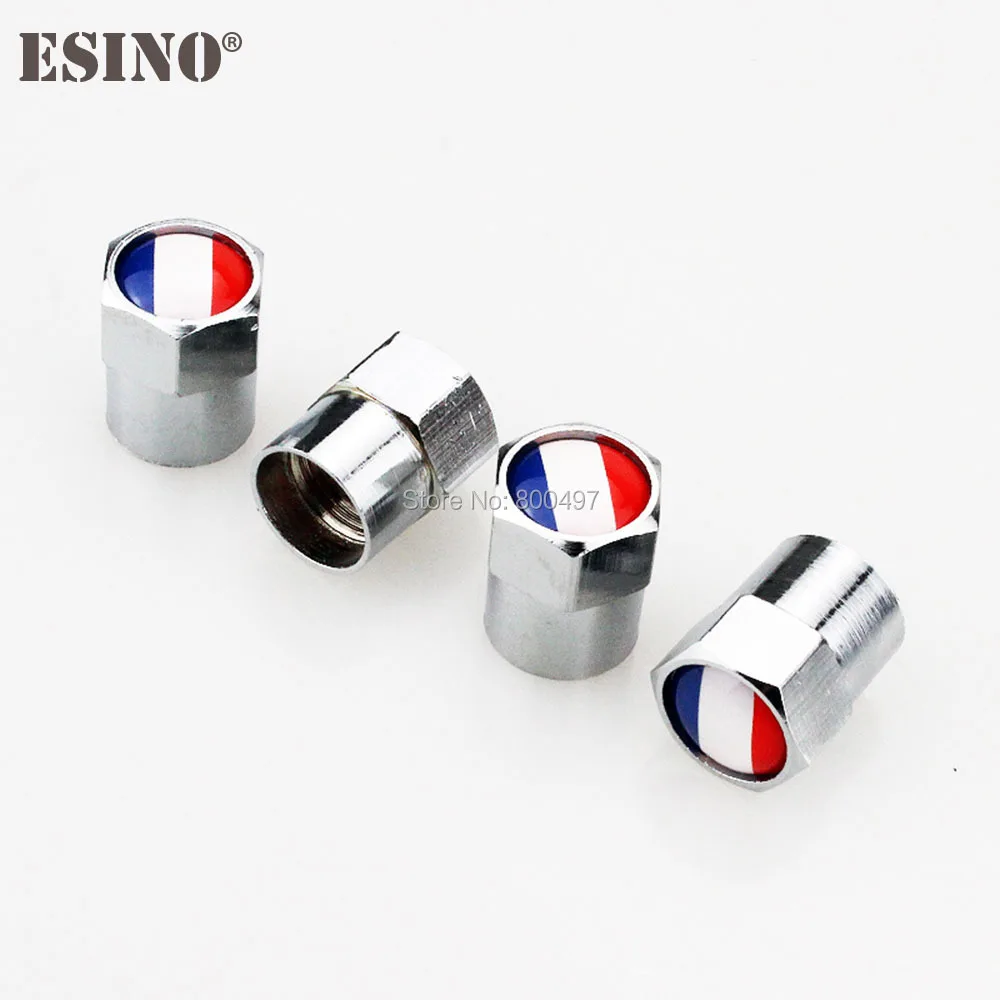 

4 x Car Styling Stainless Zinc Alloy France National Flag Car Tire Valve Caps Wheel Tires Tyre Stem Air Cap Airtight Covers