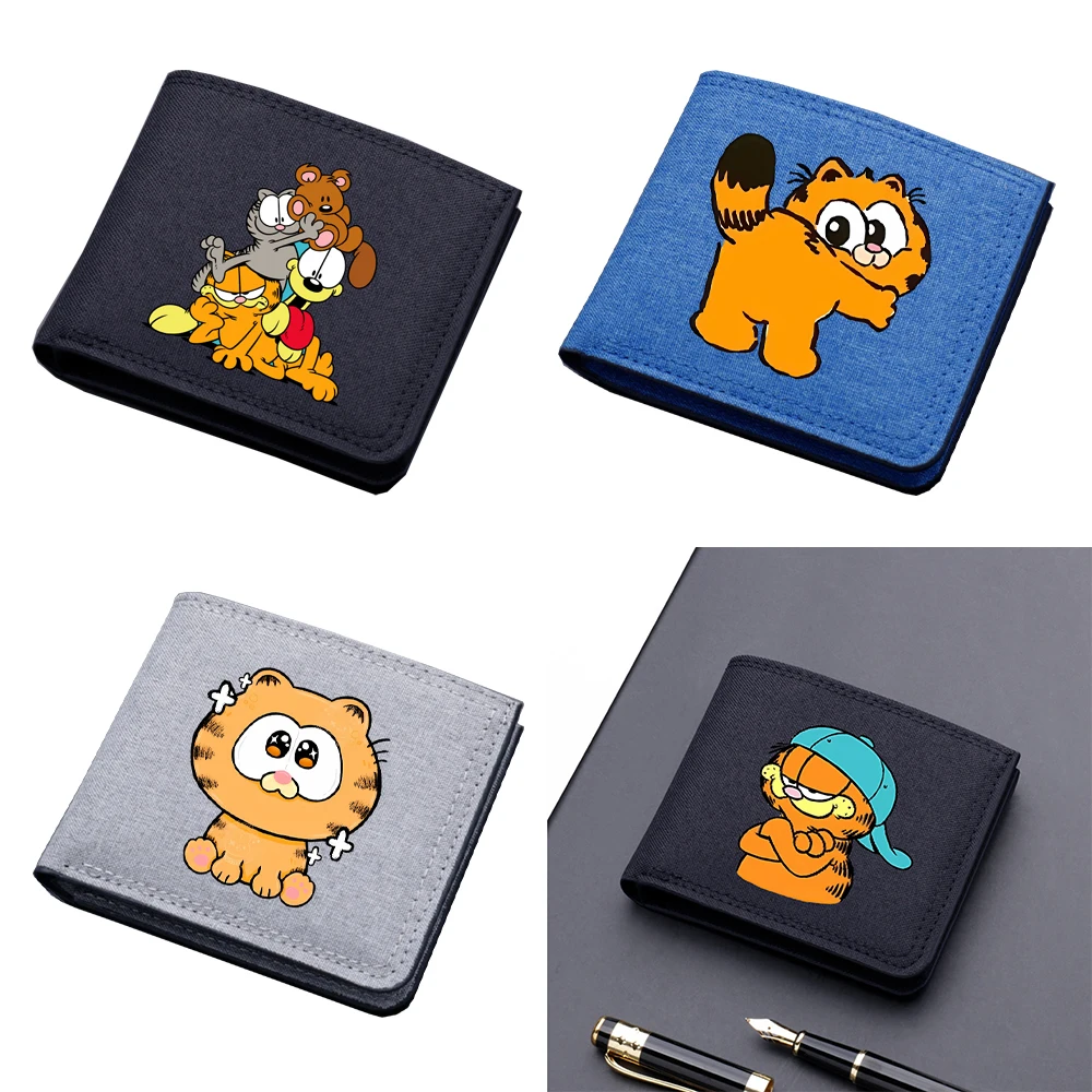 Garfields portamonete Odies portafoglio portafogli Cartoon Portable Cute Anime borsa corta borsa da viaggio porta carte regali di compleanno