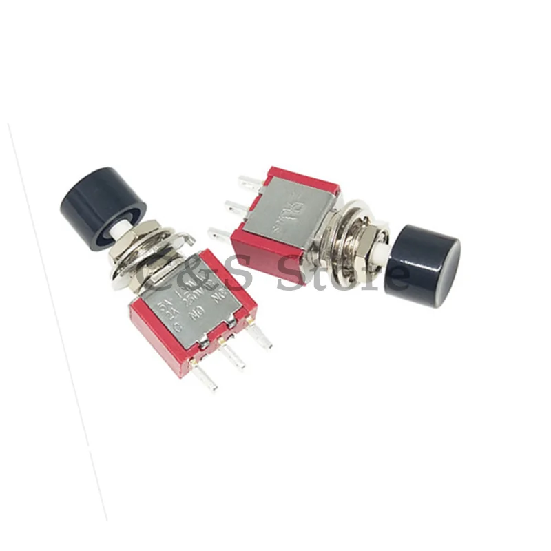 5pcs 3Pin C-NO-NC 6mm Mini Momentary Automatic Return Push Button Switch  2A 250VAC/5A 120VAC Toggle Switches DS-612 MTS-10