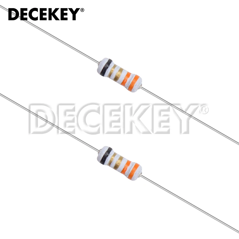 Resistencia de bobinado de alambre de 1/4W, 5%, 0,25 W, 0,5r, 10R, 0,5, 1, 2,2, 3,3, 3,9, 4,7, 5,1, 10 ohm