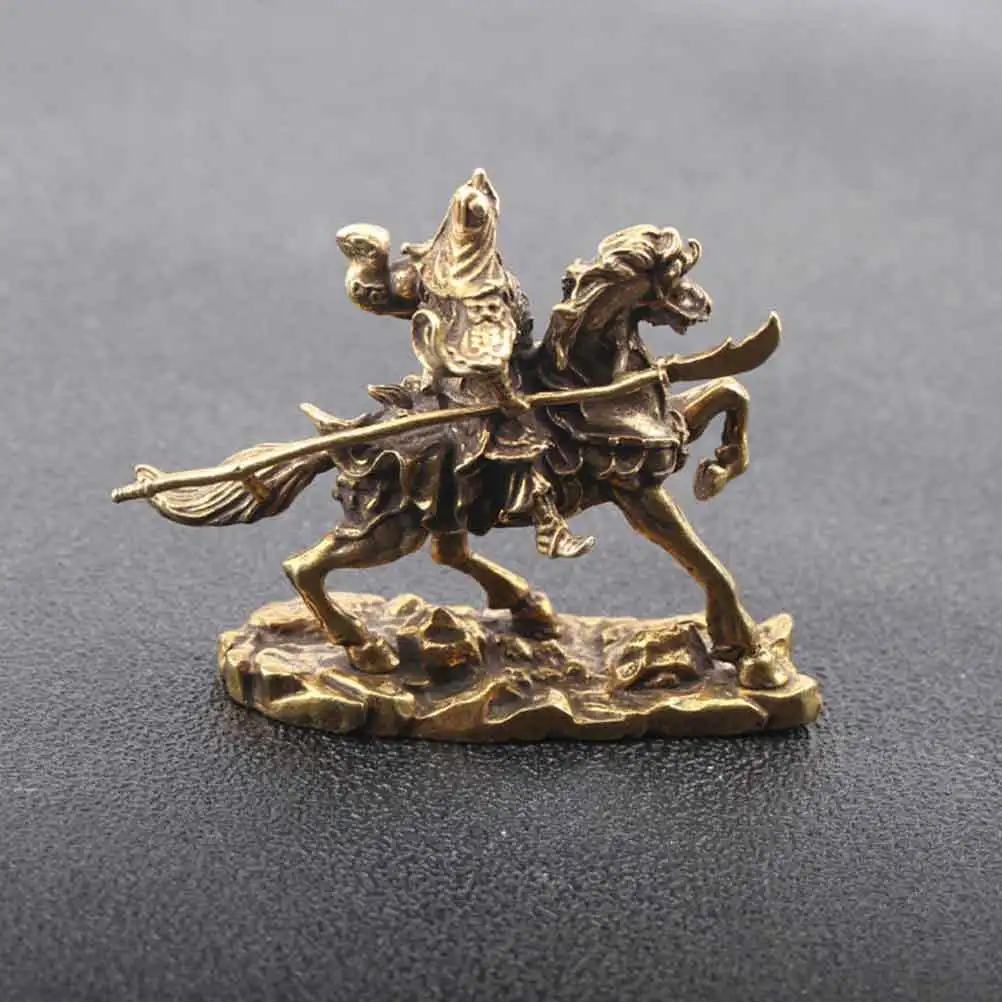 

1Pcs Guan Statue Copper Art Ancient Chinese General Home Decoration Desk Ornament Room Decor Birthday Gift Guan Statue