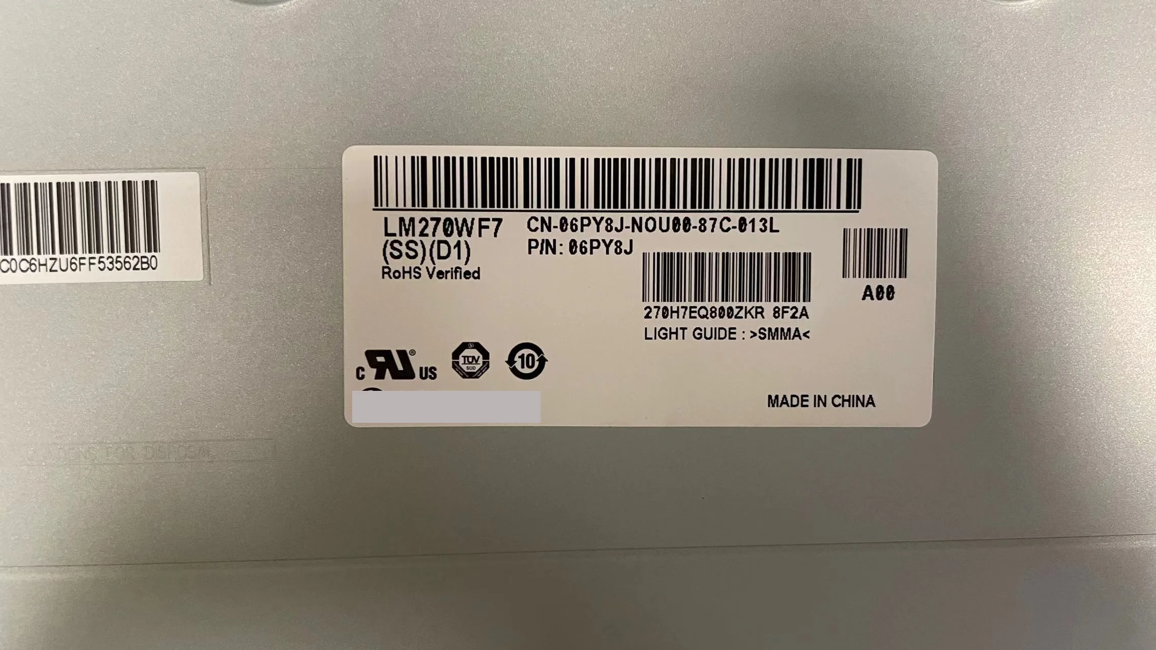 Imagem -03 - Lcd Original Lm270wf7 Sla1 Sld1 Sld2 Sld3 Ssa1 Ssb1 Ssb2 Ssd1 Ssd2 Ssd3 Ssf2 Sse1 Sse2 Mv270fhm-n20 N30 N40 N41 N60 27 em Novo