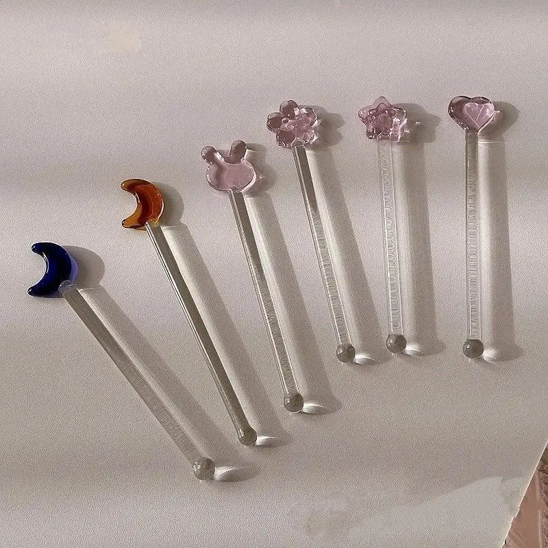 Texture Milk Tea Glass Stir For Family Gatherings Agitator Coffee Tools Easy To Use Dessert Stick Spoon Stick Stir Bar Swizzle