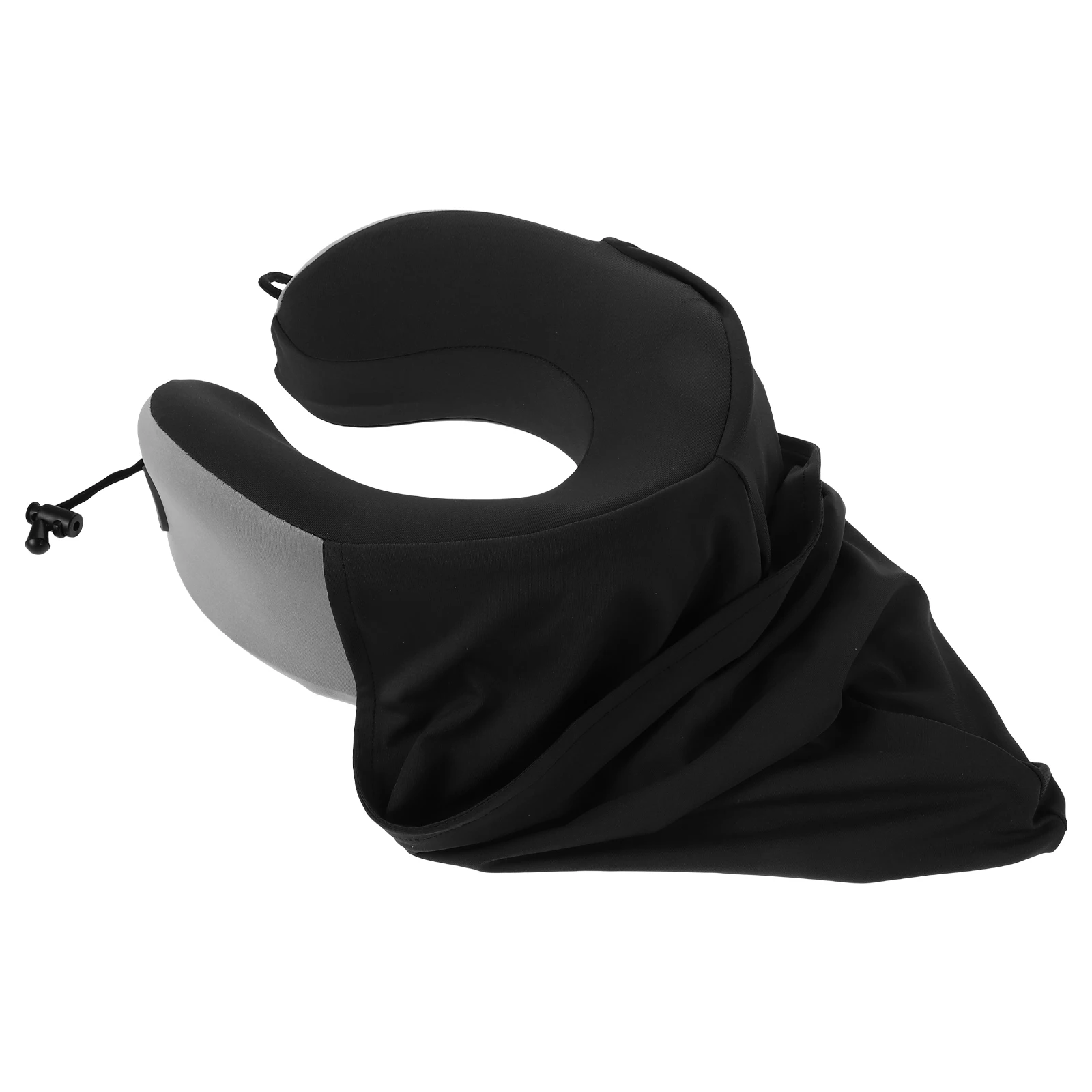 

Hooded Travel Memory Foam Plane Neck Pillow Neck Support Adjustable Strap Plane Car Home Use Portable Storage U Shape