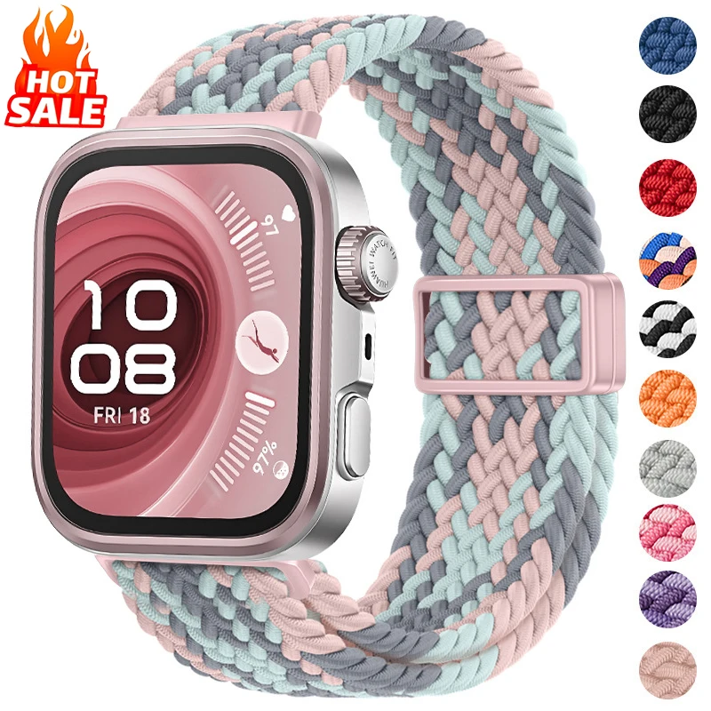 Magnetisches Gewebtes Nylon-Armband für Huawei Watch Fit3/4/4 Pro/5/5 Pro Armband für Huawei Watch Fit 5 Uhrenarmband Zubehör