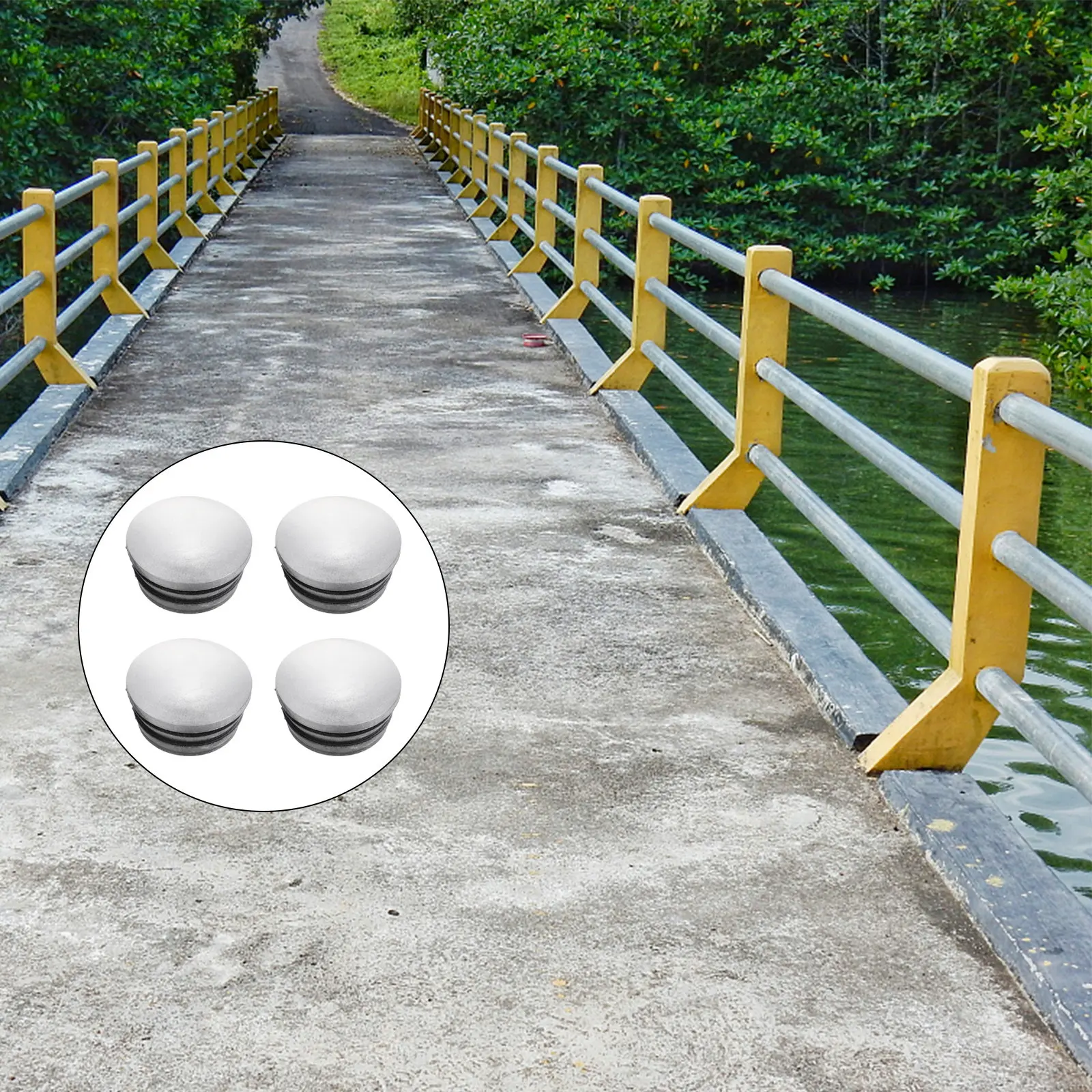 

4 шт. светоотражающие резиновые круглые защитные колпачки для столбов забора, защита от влаги, коррозии и атмосферных воздействий