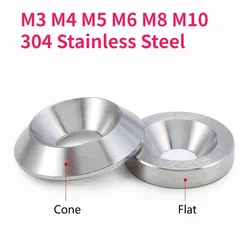 M3 M4 M5 M6 M8 M10 304 Stainless Steel Countersunk Washer Conical Solid Flat Gasket Concave and Convex Tapered Cone Conical